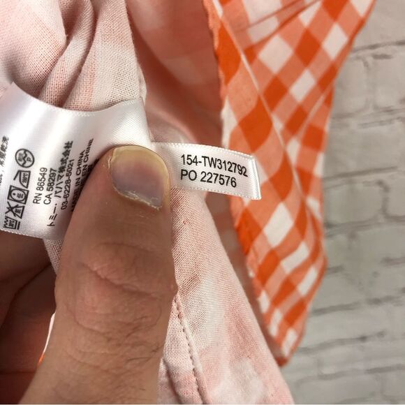 Tommy Bahama Orange Plaid Women's Sz Large - Picture 8 of 9